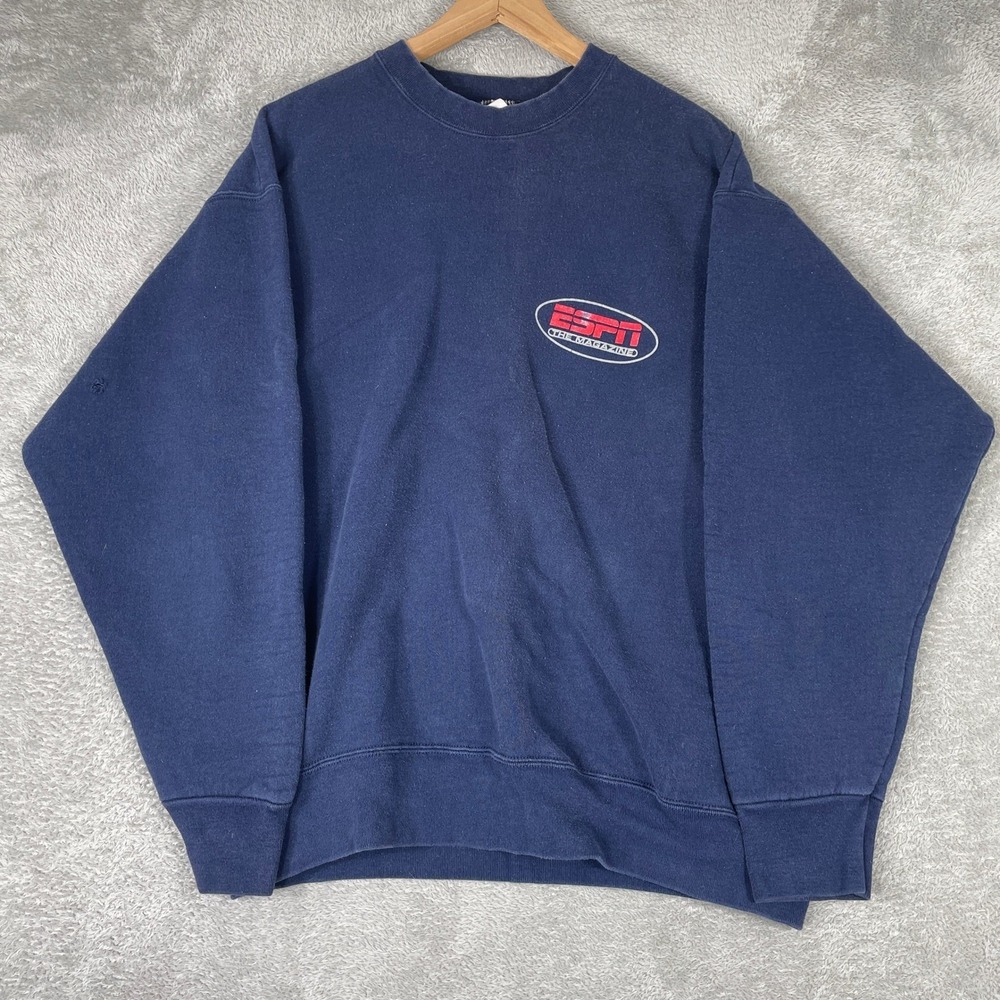 Vintage ESPN Sweatshirt Mens‎ XL Blue The Magazine Graphic Y2K Sports